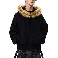 giiiFAUX FUR ZIP UP jacket 完売品✨️ Gothic Cross Fur Hoodie Jacket